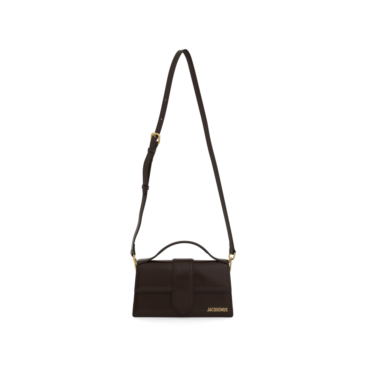 Le Grand Bambino Patent Leather Bag in Midnight Brown