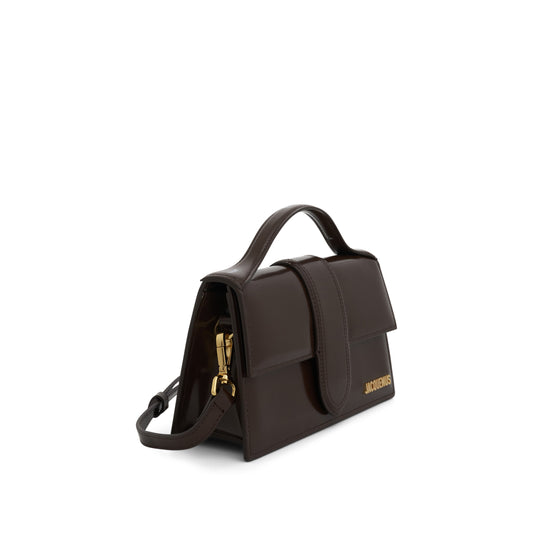 Le Grand Bambino Patent Leather Bag in Midnight Brown