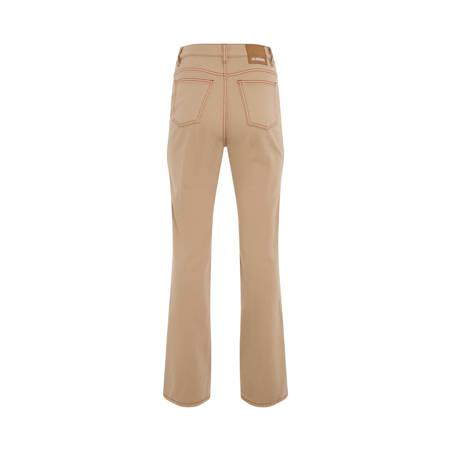 Flared Denim Jeans in Beige