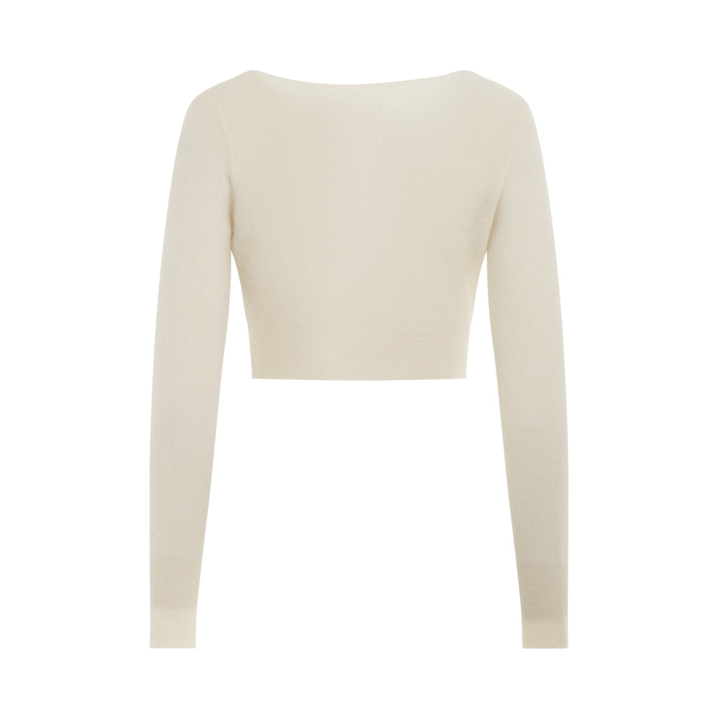 Alzou Cropped Mohair Cardigan in Off White