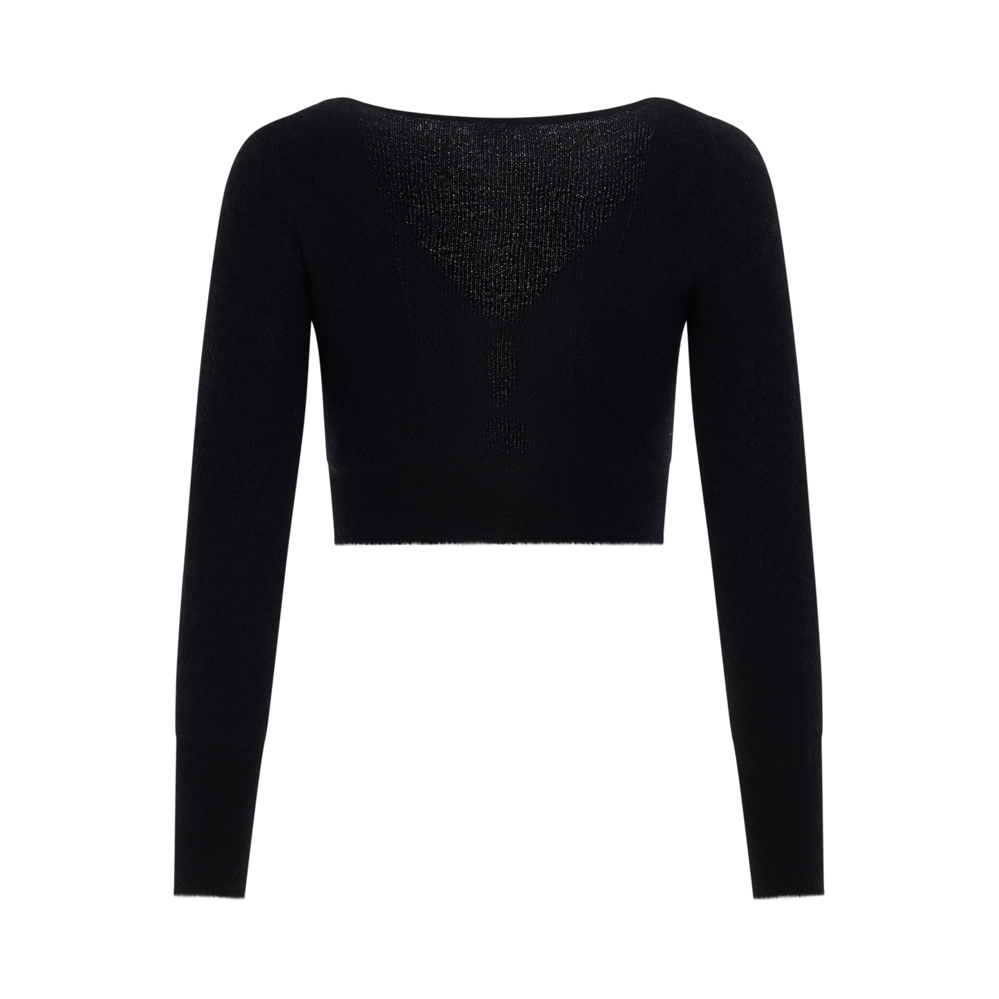 Alzou Cropped Mohair Cardigan in Black