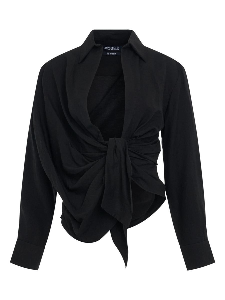 Bahia Tied Sash Shirt in Black
