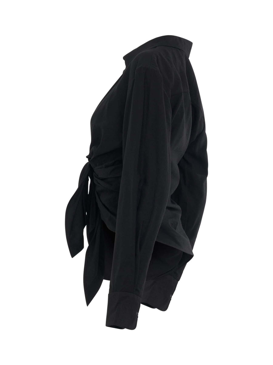 Bahia Tied Sash Shirt in Black