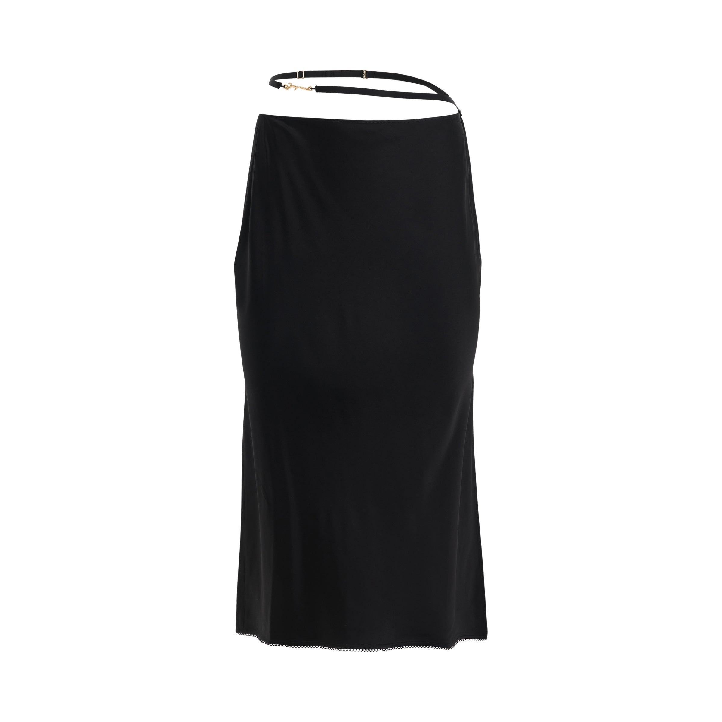 La Jupe Notte Suede Mini Skirt in Black