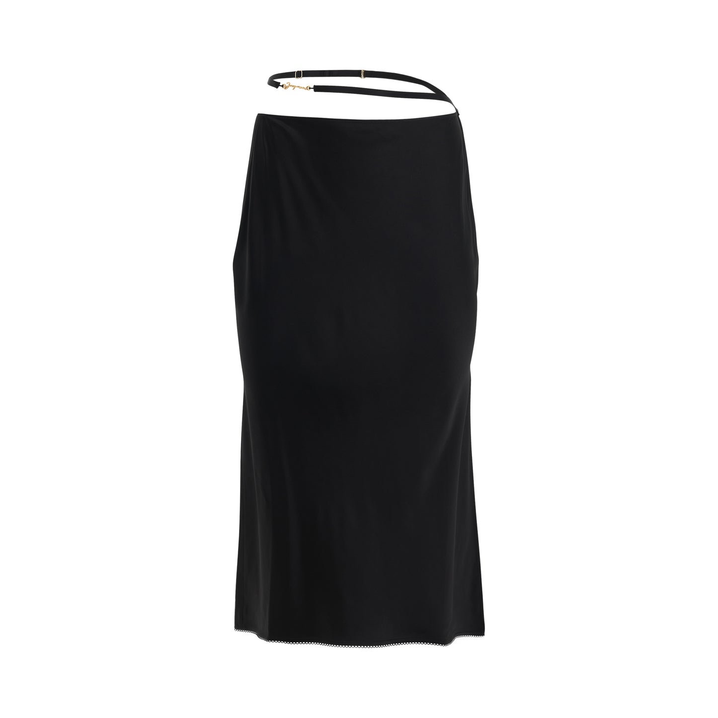 La Jupe Notte Suede Mini Skirt in Black