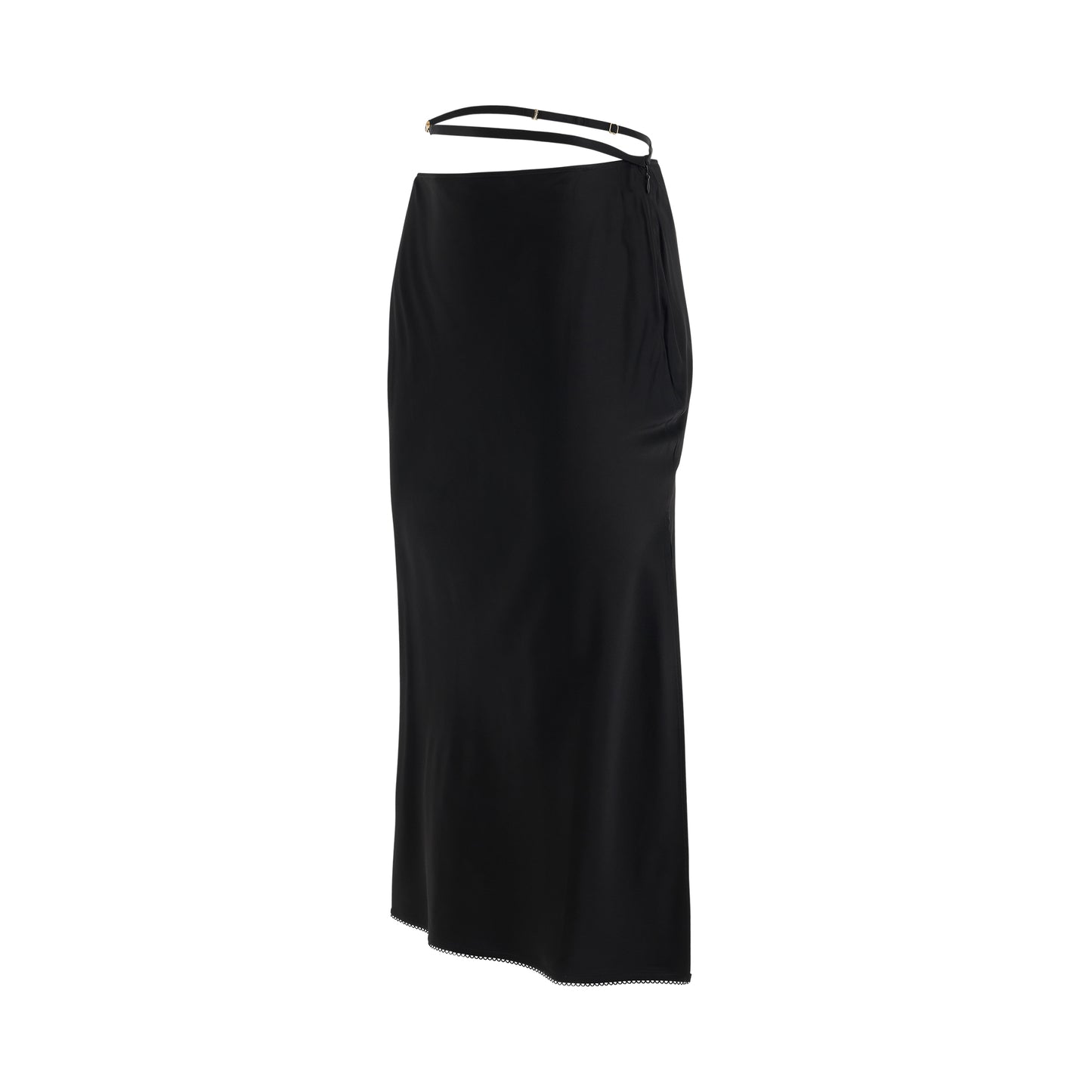 La Jupe Notte Suede Mini Skirt in Black