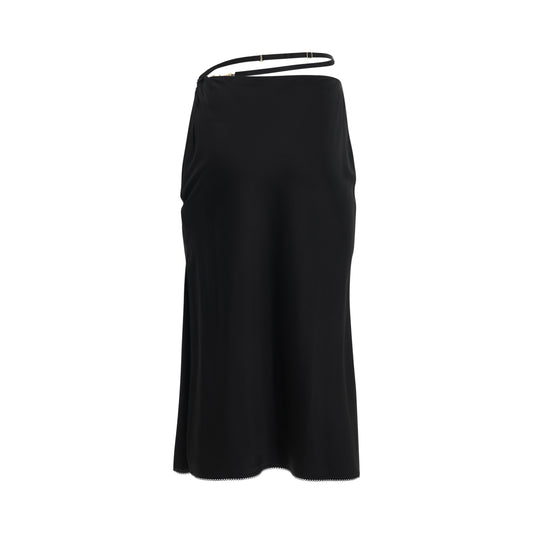 La Jupe Notte Suede Mini Skirt in Black