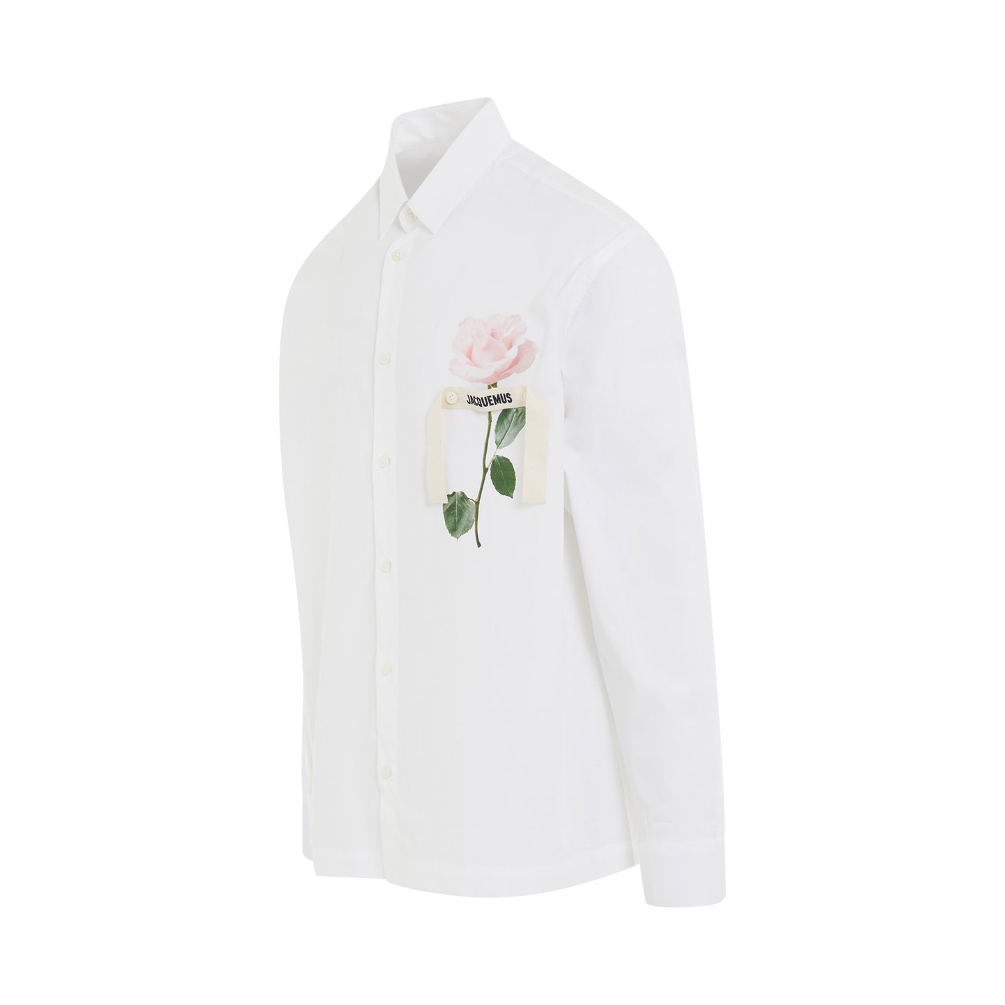 Baou Light Pink Rose Print Shirt in White