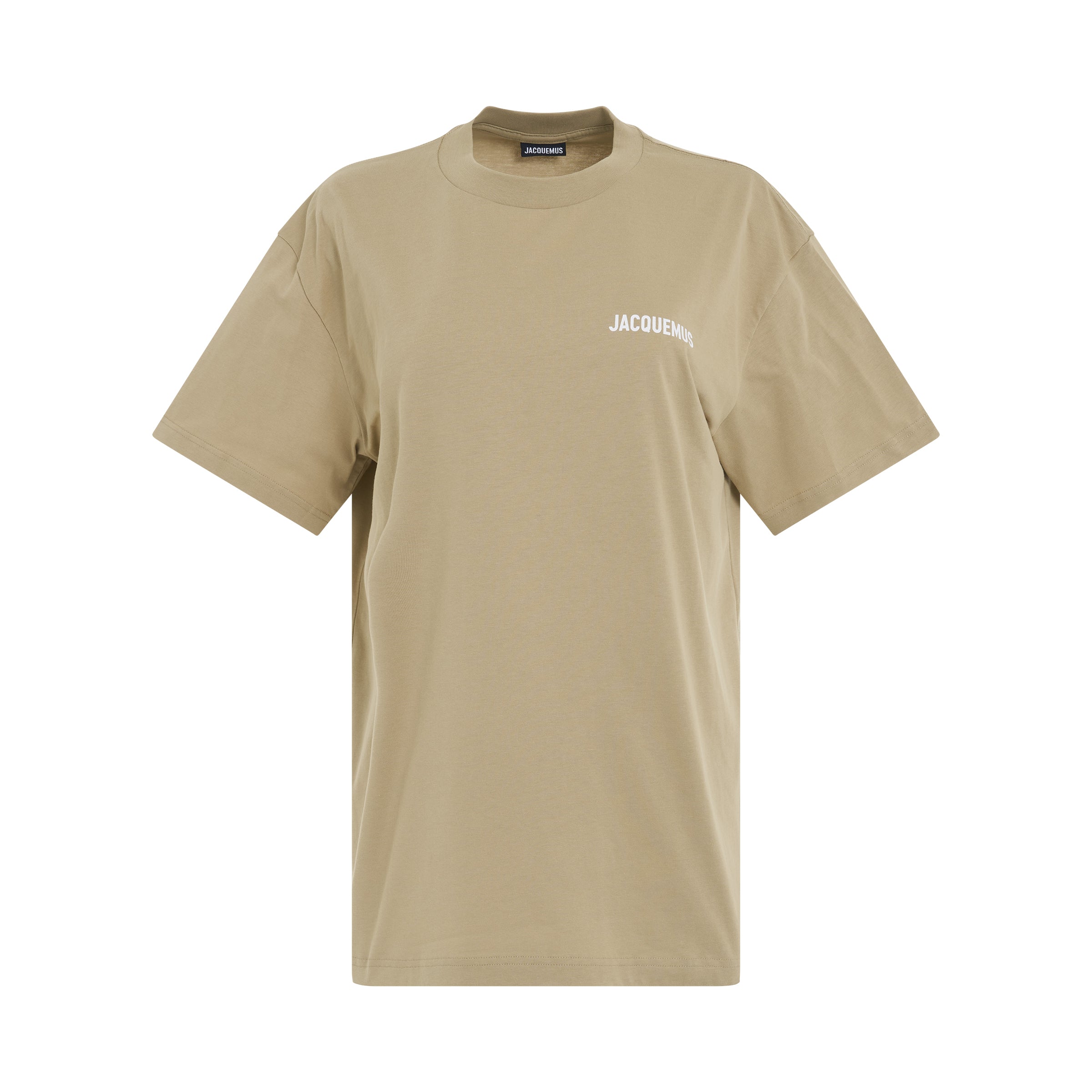 Jacquemus Logo T-Shirt in Light Khaki