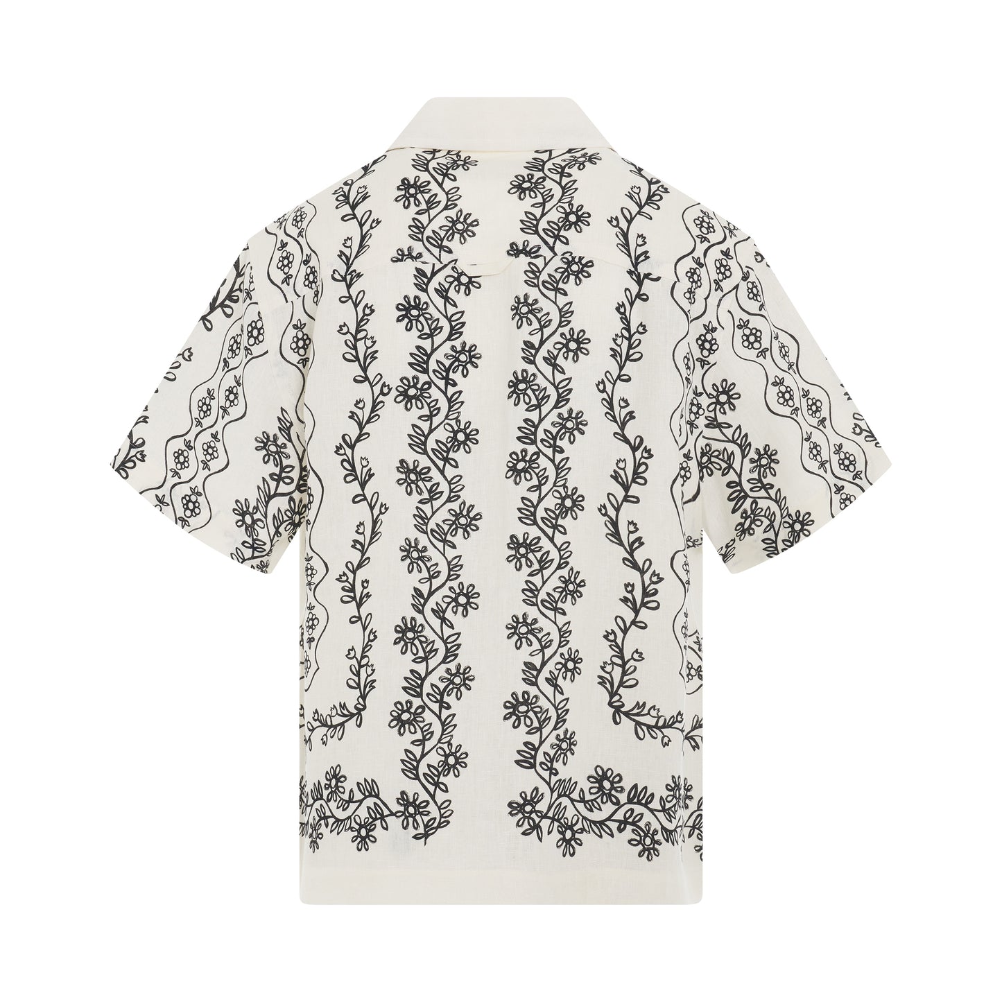 Jean Black Provencales Print Short Sleeve Shirt in White