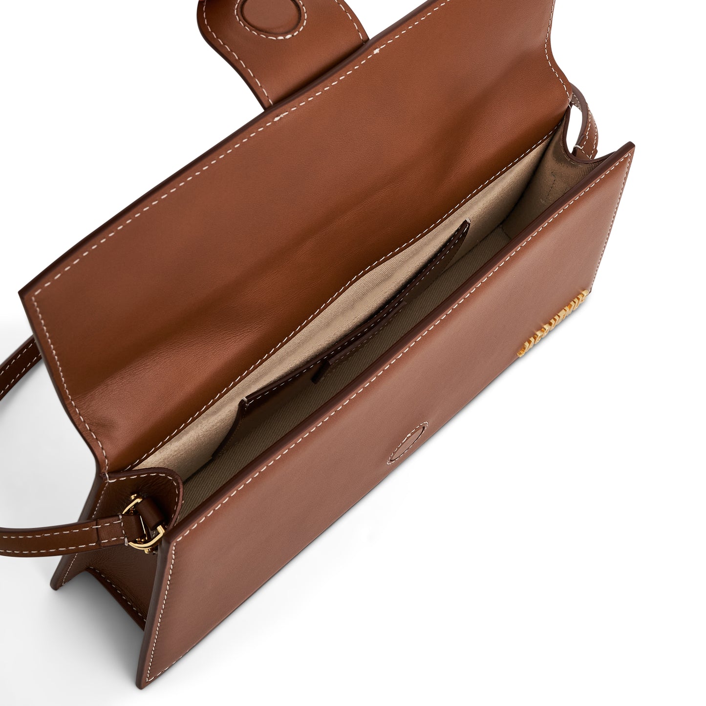 Le Bambino Long Leather Bag in Light Brown 2