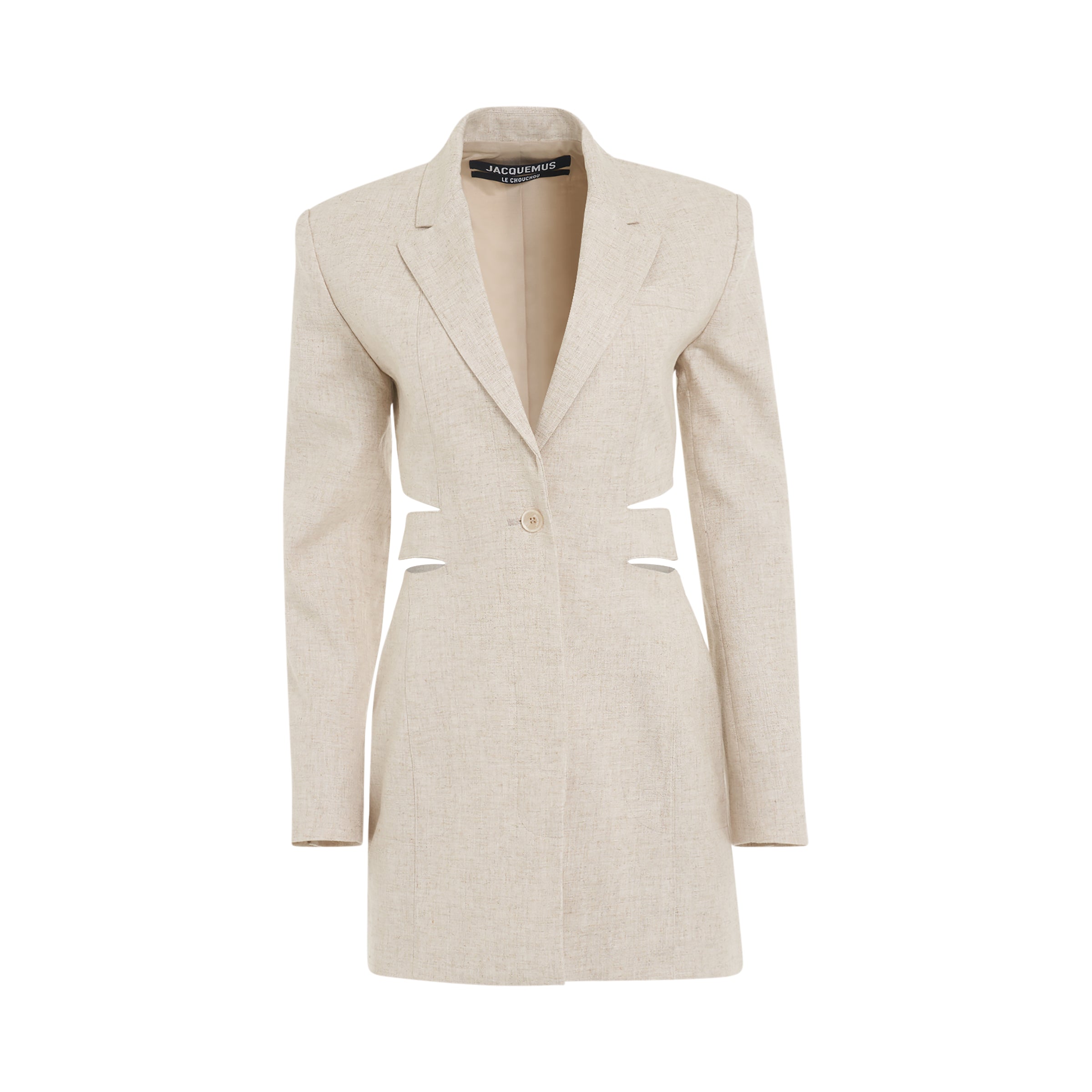 Bari Blazer Mini Dress in Light Beige