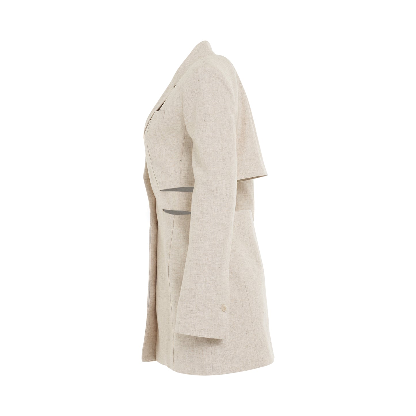 Bari Blazer Mini Dress in Light Beige