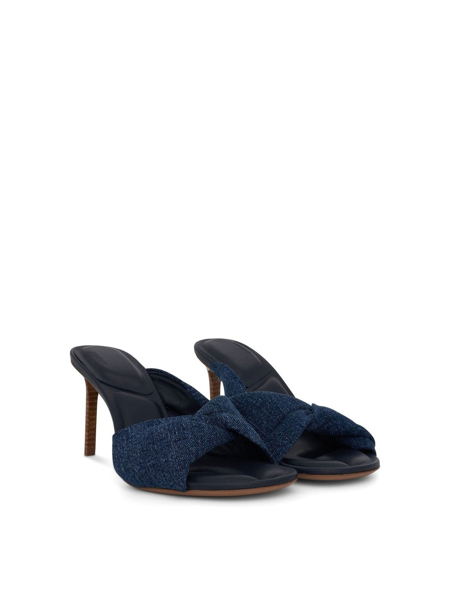 Bagnu Twist Towel Mules in Blue Front View | JACQUEMUS