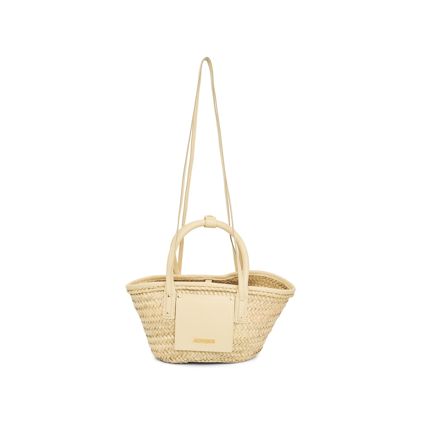 Le Petit Panier Soli Straw & Leather Bag in Ivory