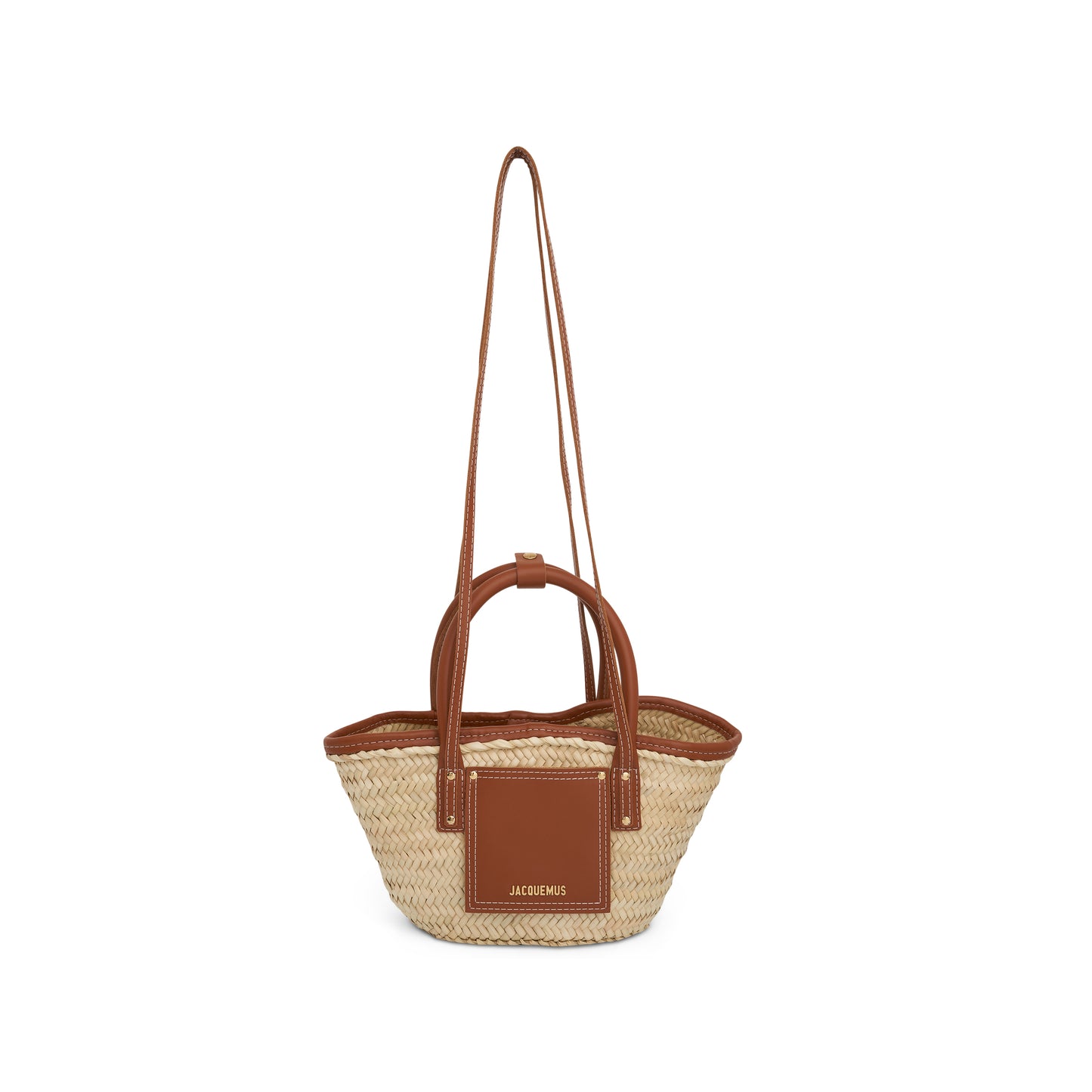 Le Petit Panier Soleil Straw & Leather Bag in Light Brown