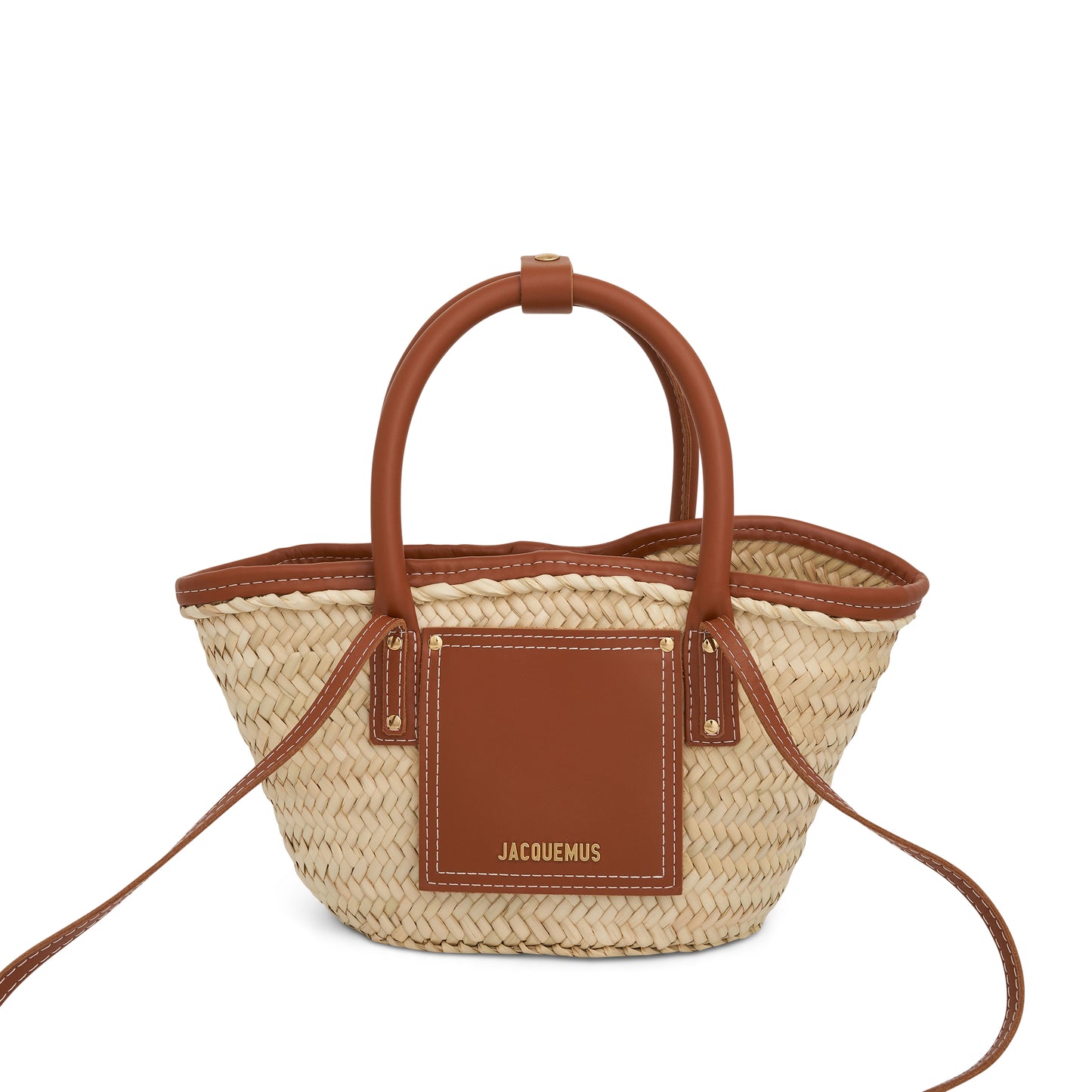 Le Petit Panier Soleil Straw & Leather Bag in Light Brown