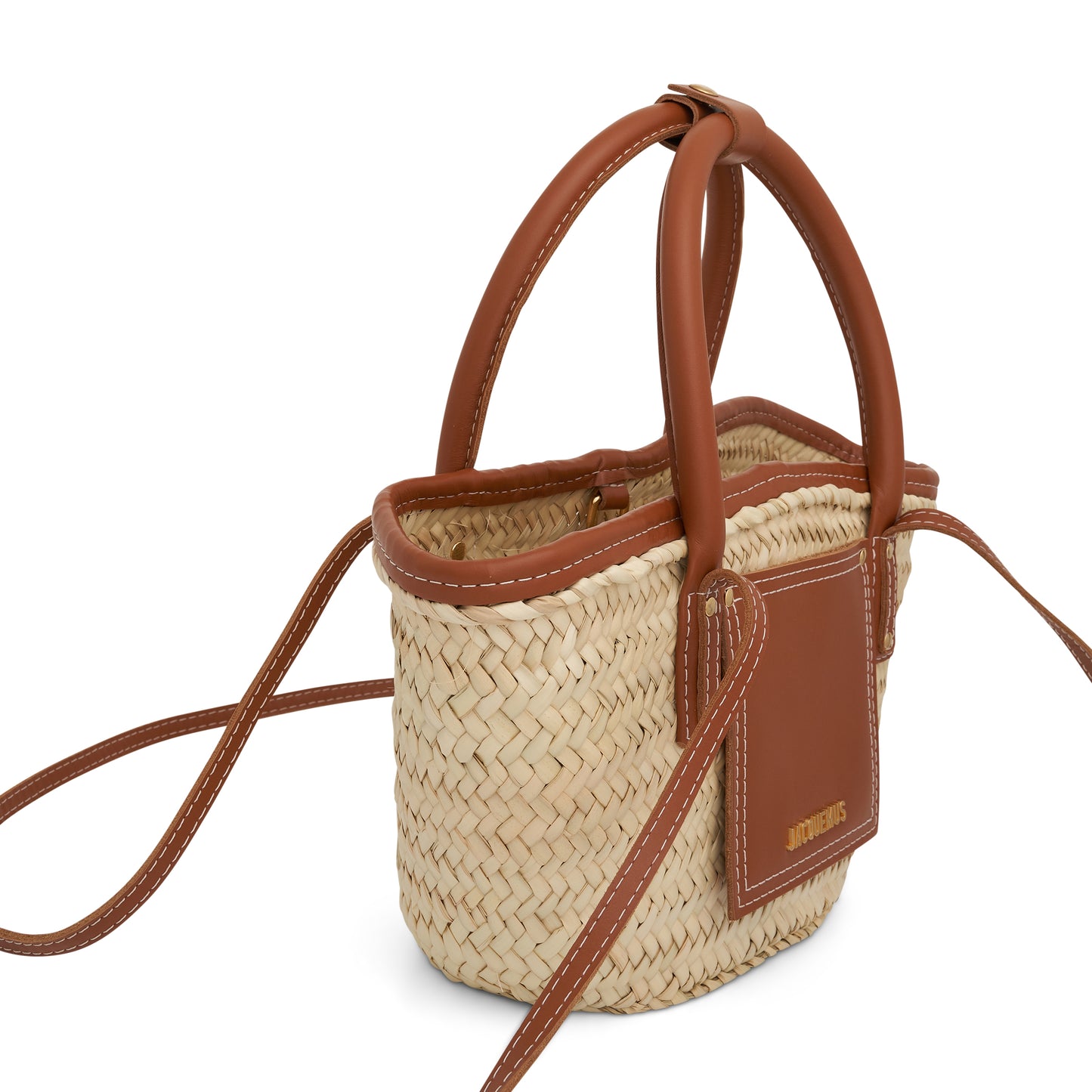 Le Petit Panier Soleil Straw & Leather Bag in Light Brown