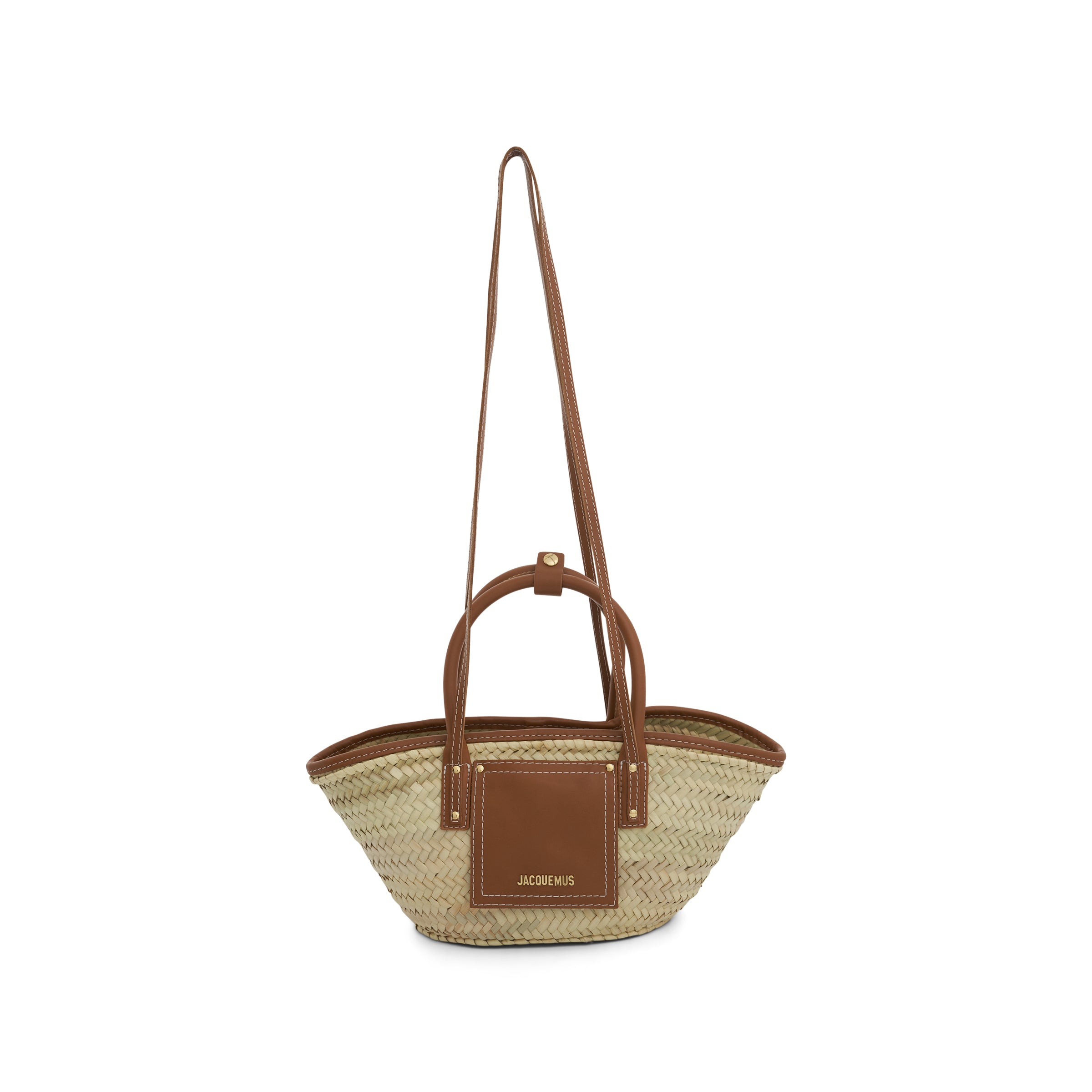 Le Petit Panier Soleil Straw & Leather Bag in Light Brown 2