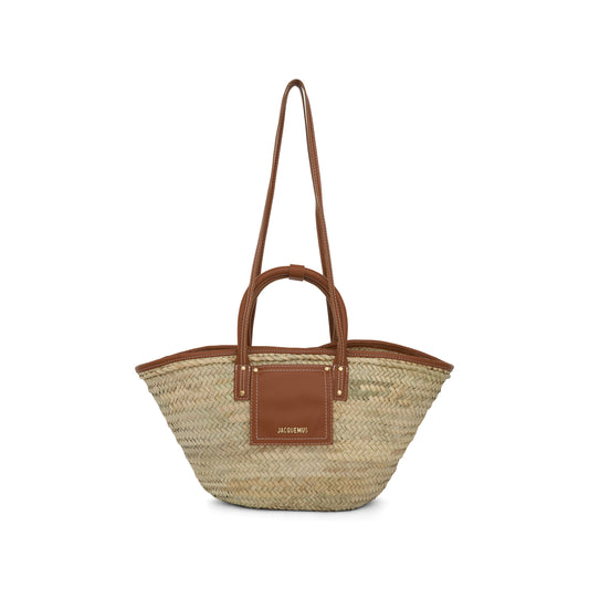 Le Panier Soleil Straw & Leather Bag in Light Brown 2