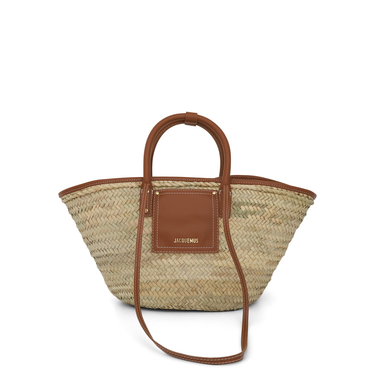 Le Panier Soleil Straw & Leather Bag in Light Brown 2