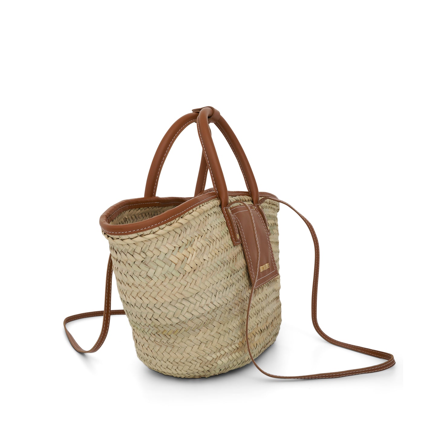 Le Panier Soleil Straw & Leather Bag in Light Brown 2