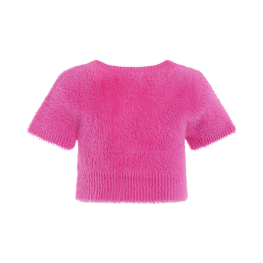 Neve Short Sleeved Charm Cardigan in Pink