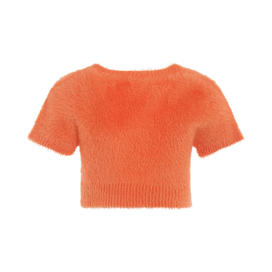 Neve Short Sleeved Charm Cardigan in Orange