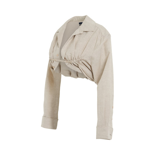 Machou Bolero Shirt in Light Beige