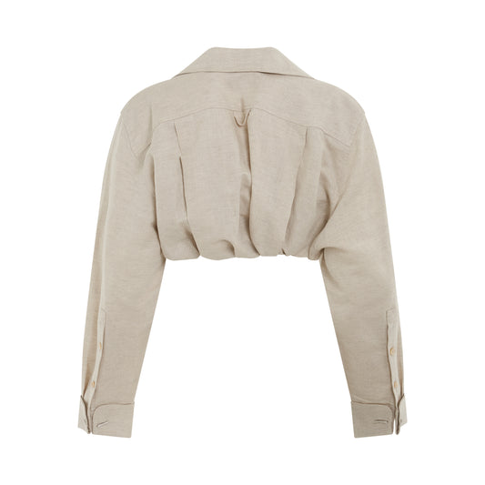 Machou Bolero Shirt in Light Beige