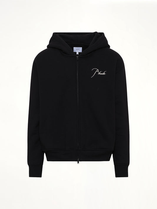 Classique Zip Up Hoodie in Black/White
