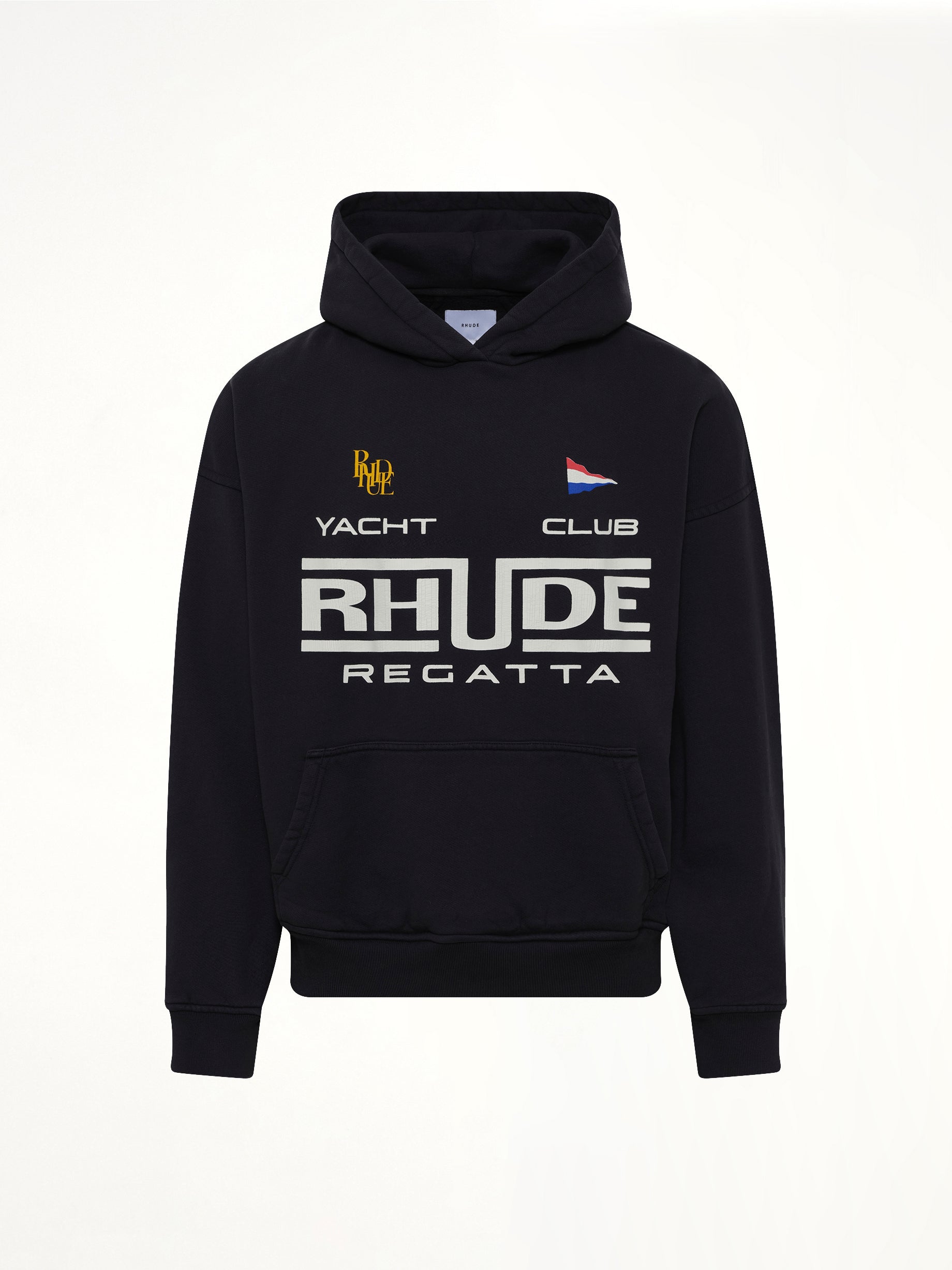 Rhude Regatta Club Hoodie in Vintage Black/White