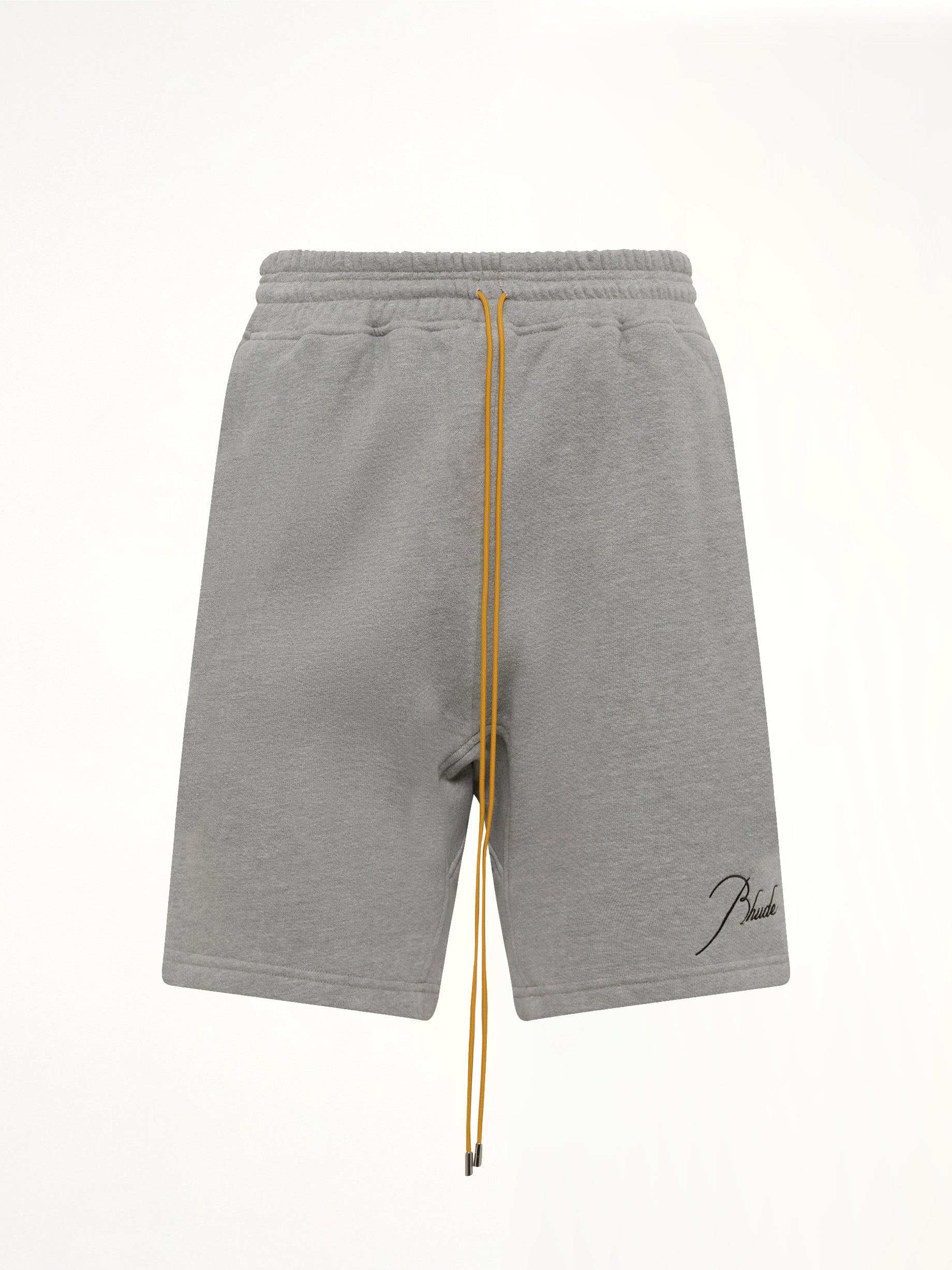 RHUDE , Classique Sweatshort in Heather Grey/Black Product Photo from MARAIS