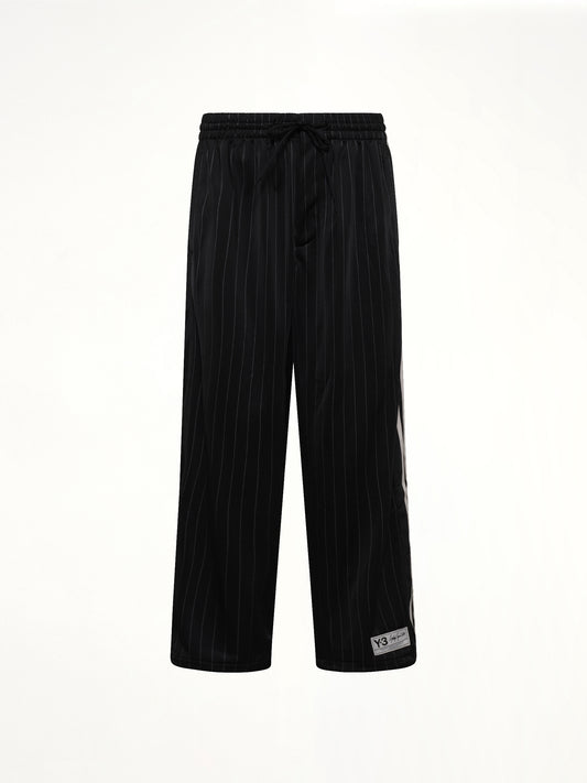 Pinstripe Track Pants in Black