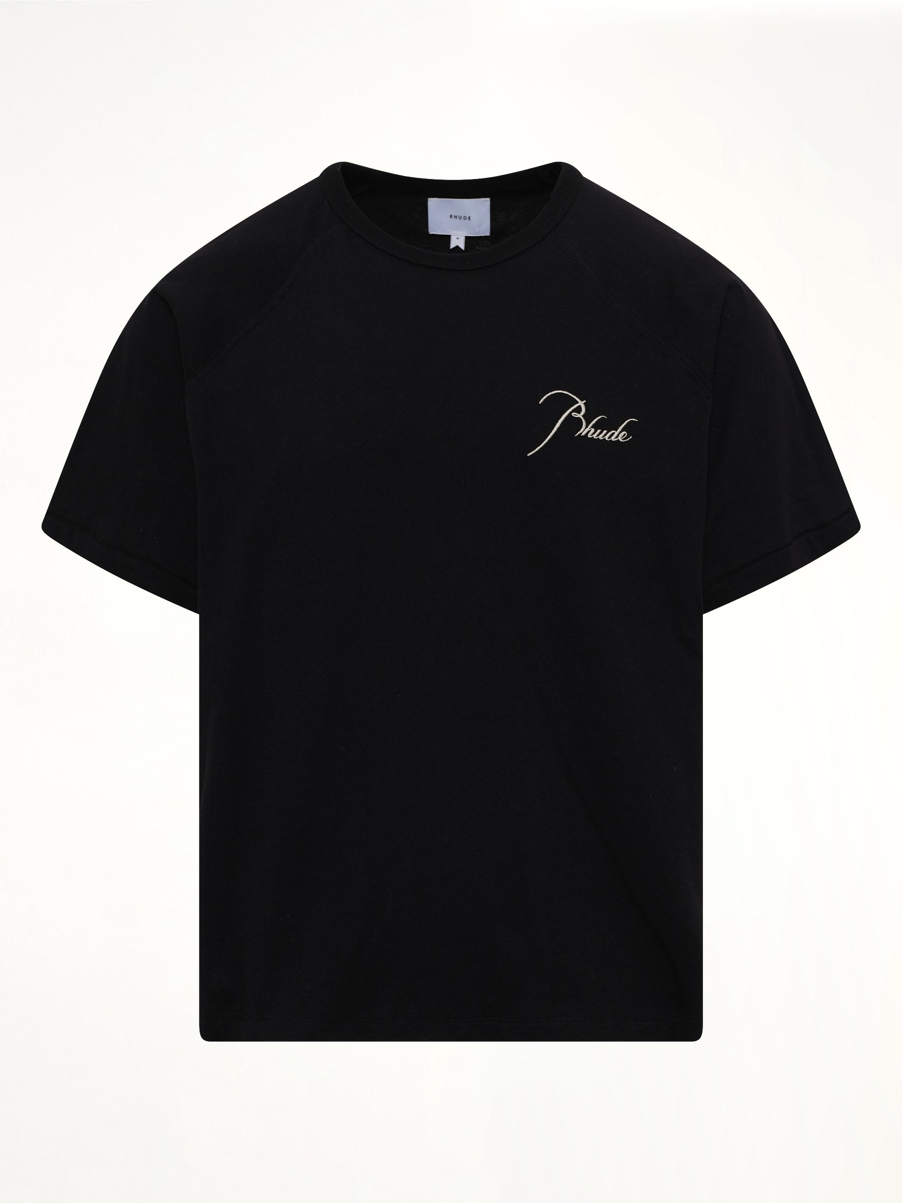 RHUDE Classique Raglan T-Shirt in Black/White Product Photo from MARAIS