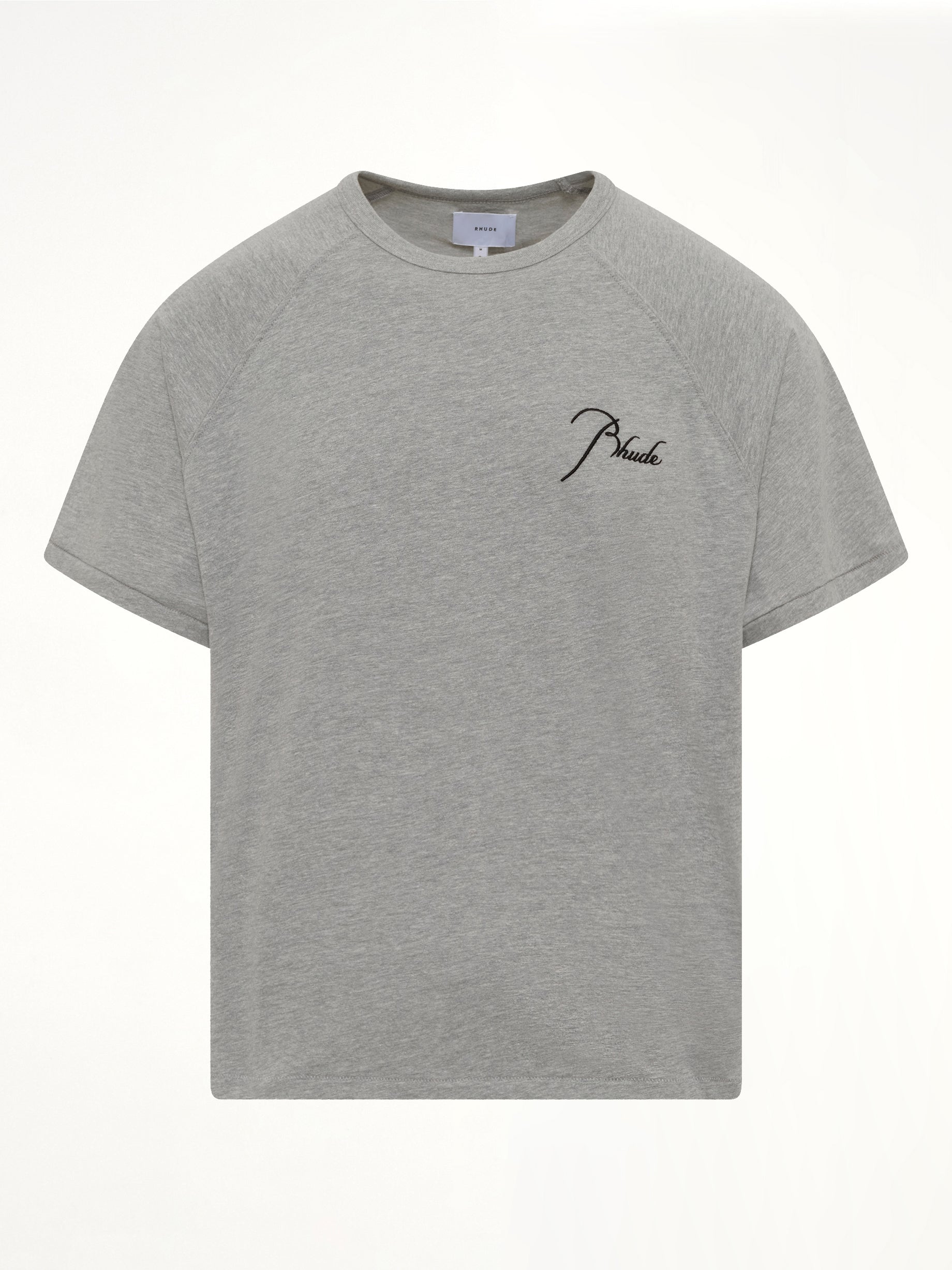 RHUDE , Classique Raglan T-Shirt in Heather Grey/Black Product Photo from MARAIS