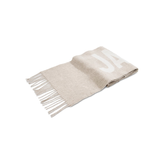 Fringe Logo Scarf in Multi Beige