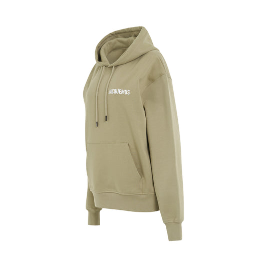 Embroidered Logo Hoodie in Light Khaki