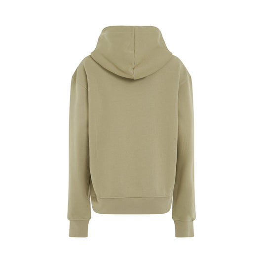 Embroidered Logo Hoodie in Light Khaki