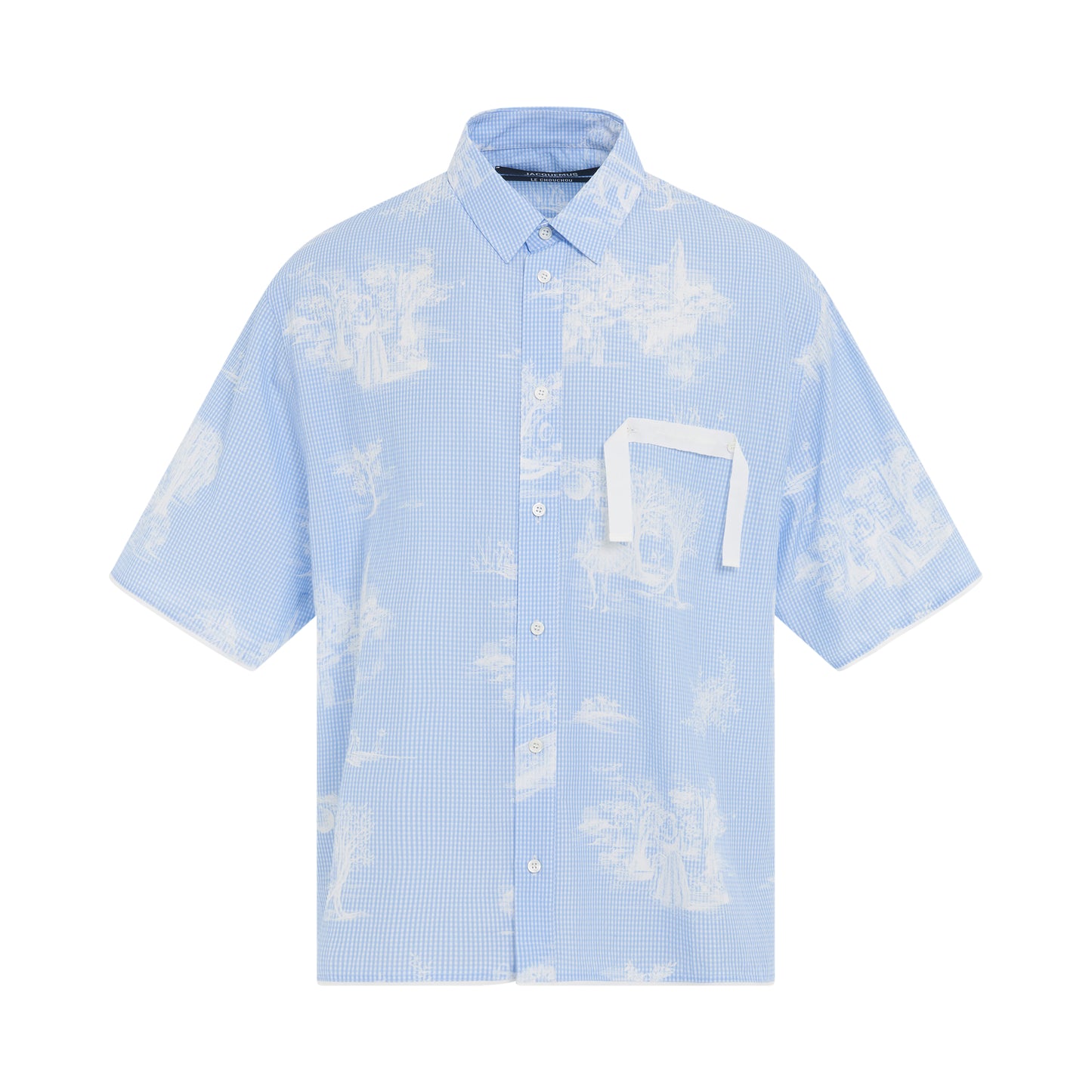 Cabri Short Sleeve Shirt in Blue Toile De Jouy Print