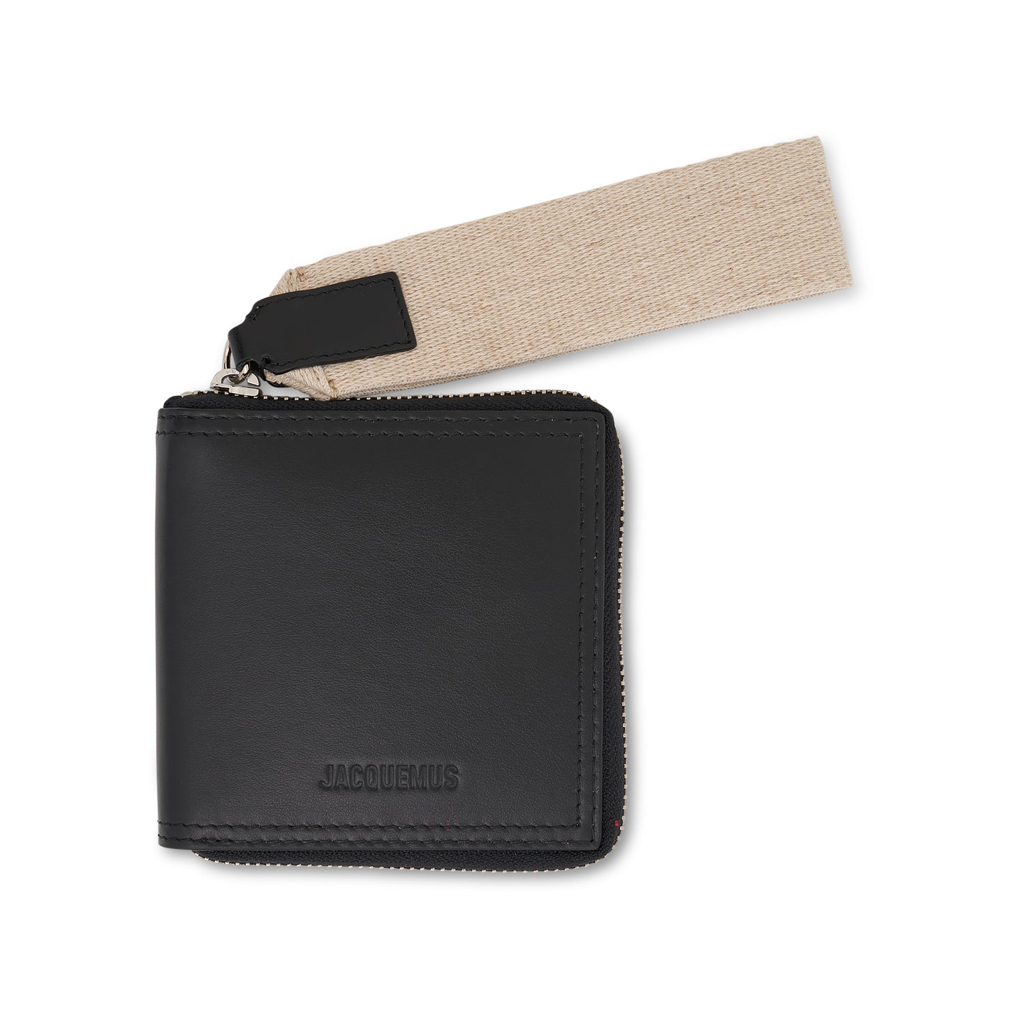 Le Carre Rond Lanyard Square Wallet in Black