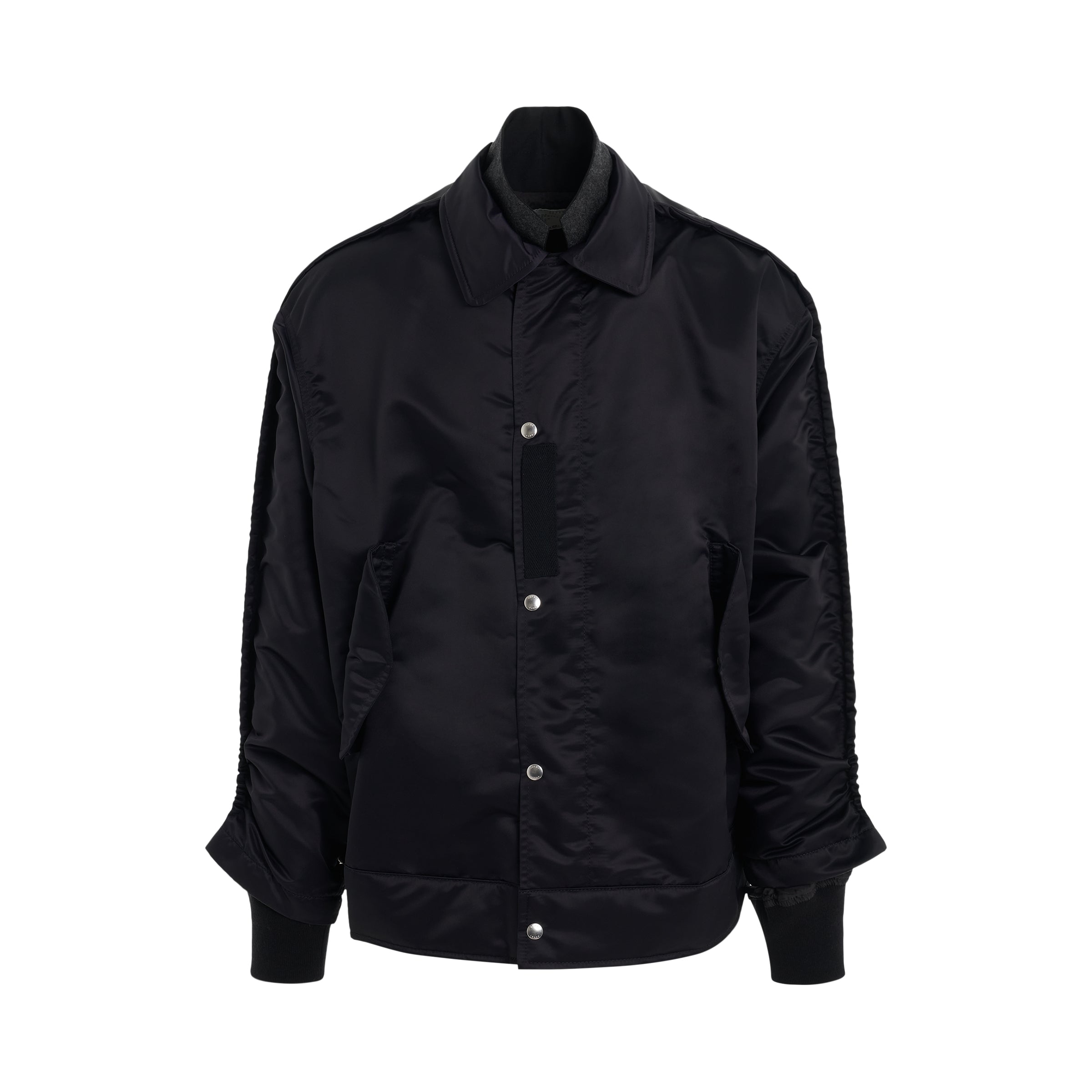 Nylon Twill Bomber Jacket in Navy