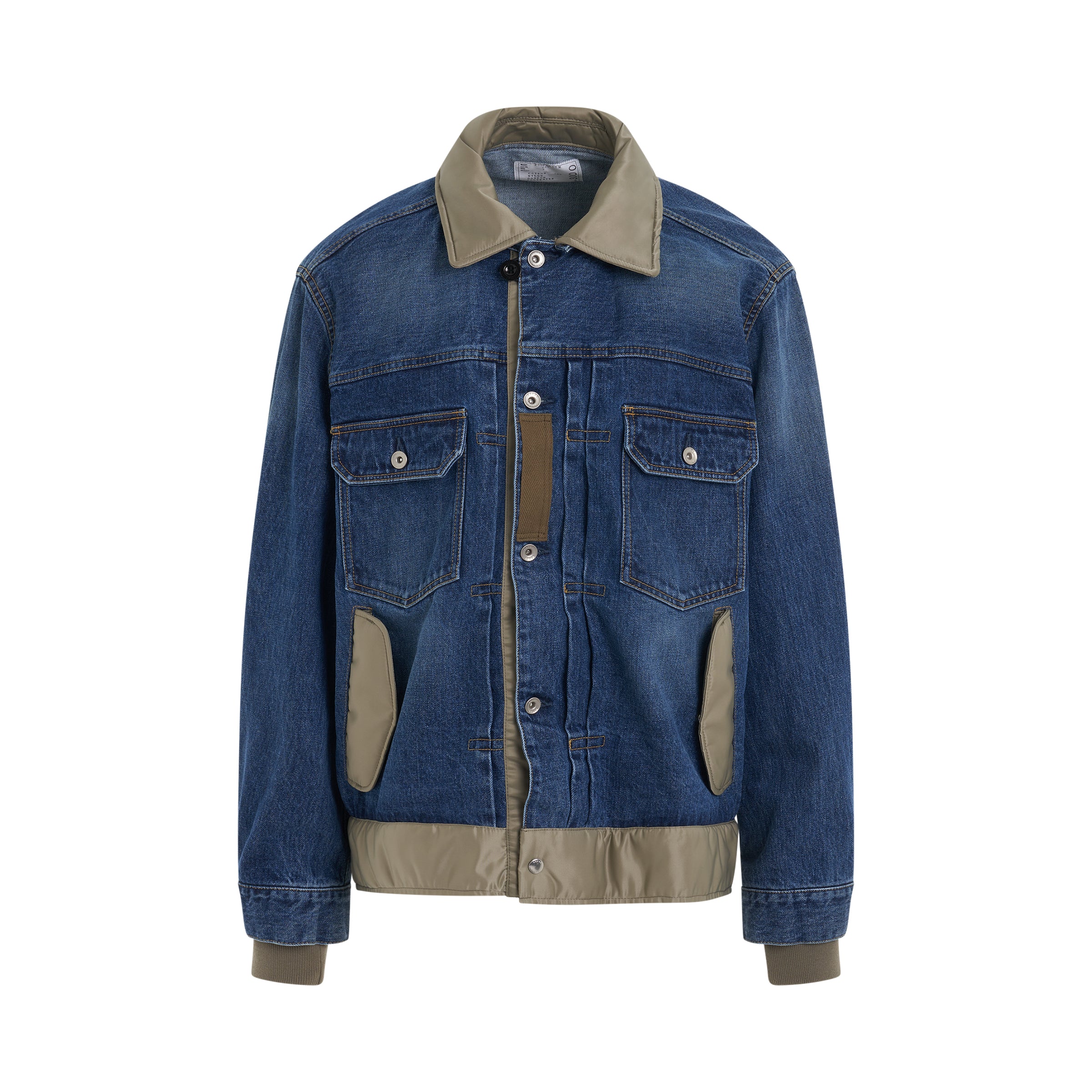 Denim x Nylon Twill Jacket in Blue