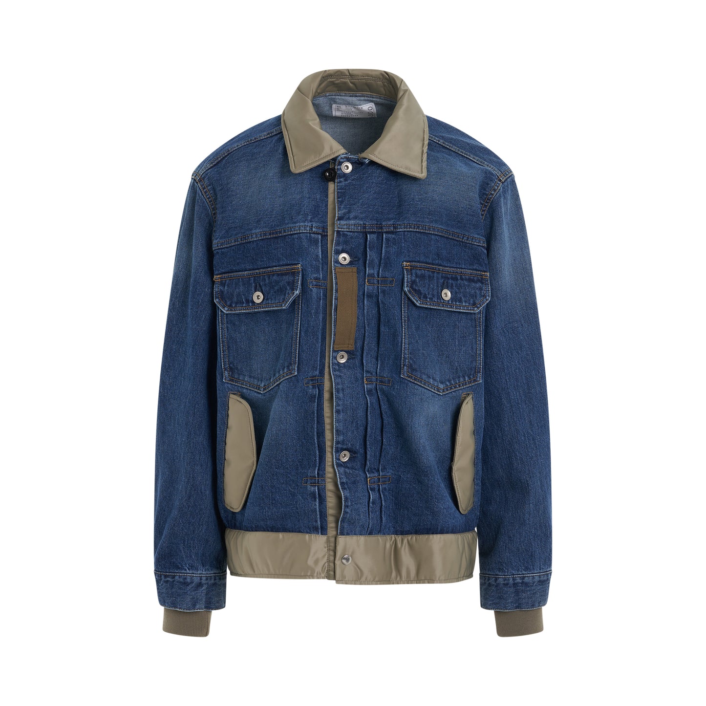 Denim x Nylon Twill Jacket in Blue