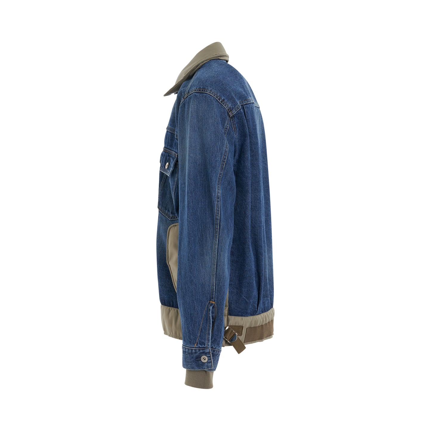 Denim x Nylon Twill Jacket in Blue