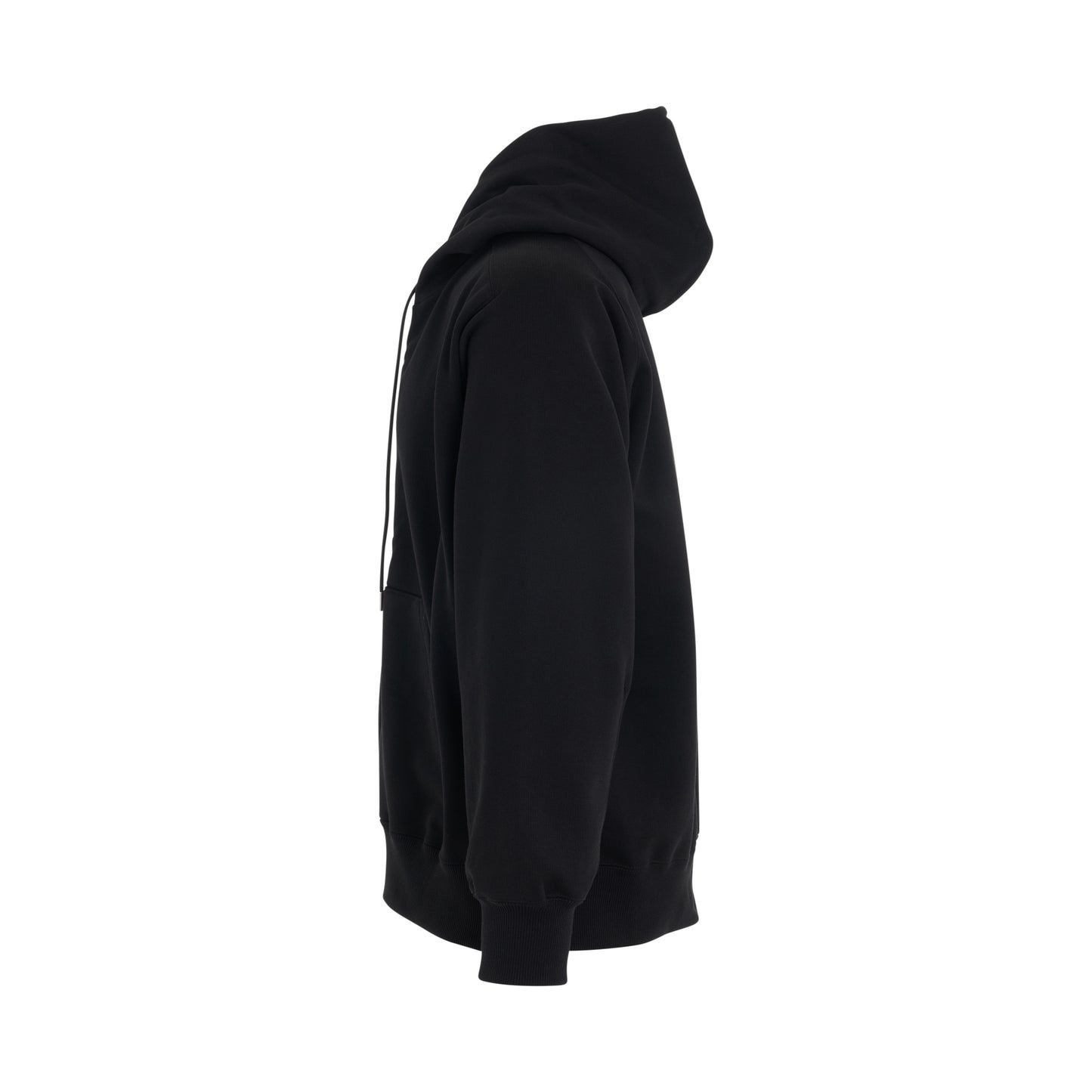 Sweat Jersey Zipped Hoodie in Black