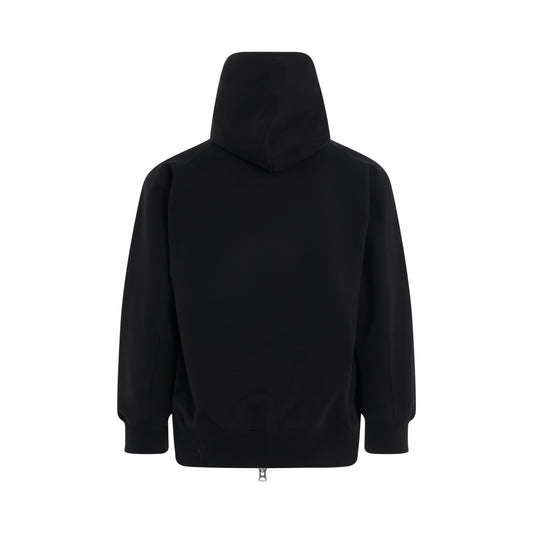 Sweat Jersey Zipped Hoodie in Black