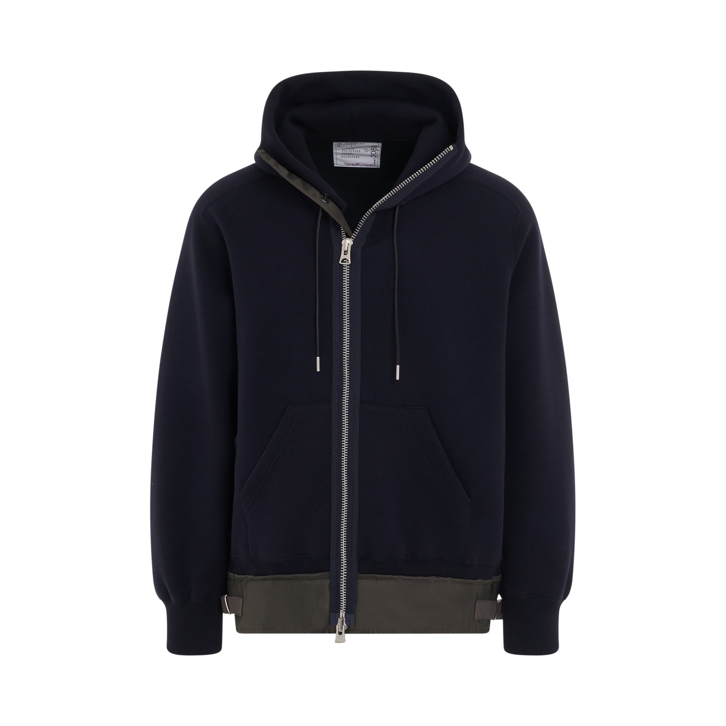 Sponge Sweat x Nylon Twill Hoodie in Navy/Khaki