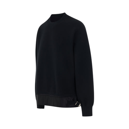 Sponge Sweat x Nylon Twill Pullover in Black