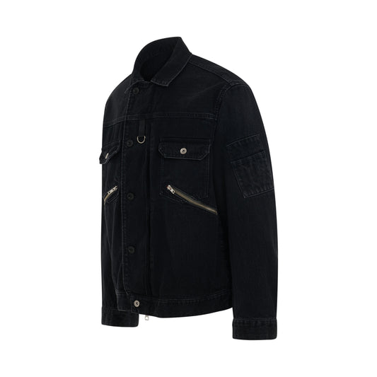 Denim Blouson in Black